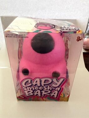 Capy Smoosh-a-Bara Plush Body Sponge - Pink NWT